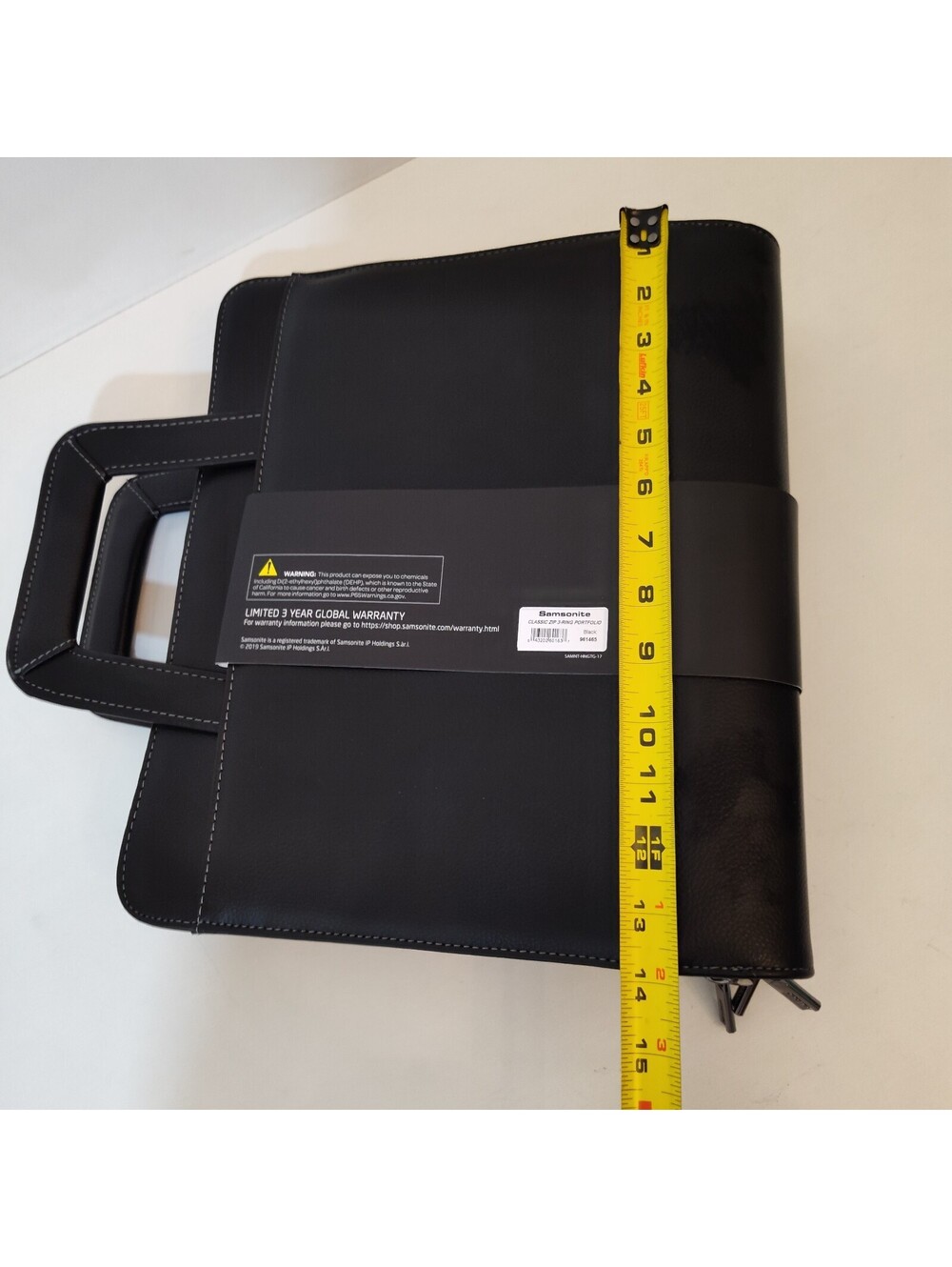 Samsonite Black Leather 3-Ring Portfolio With Strap Model# 961465 - Picture 9 of 12